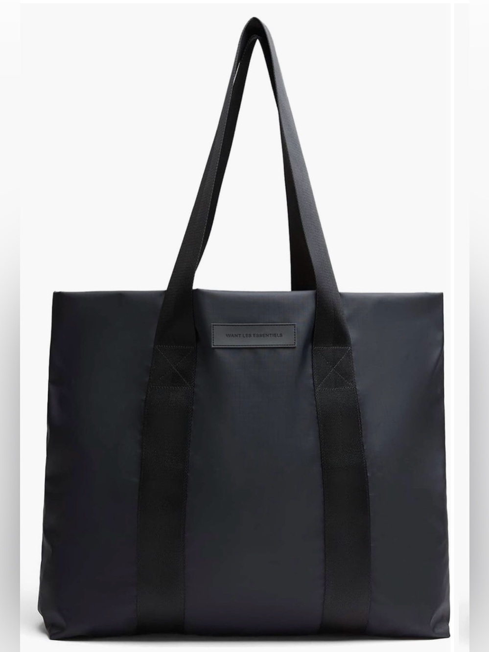 WANT Les Essentiels Black Extra Large Tyler Nylon Tote with Wide Straps Handbag